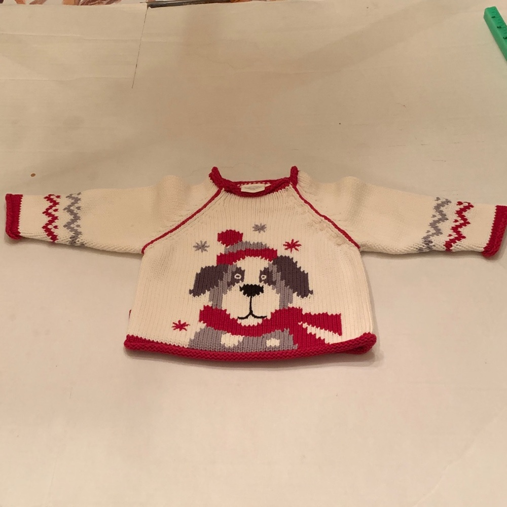 Nordstrom Baby Cream and Red Dog Sweater